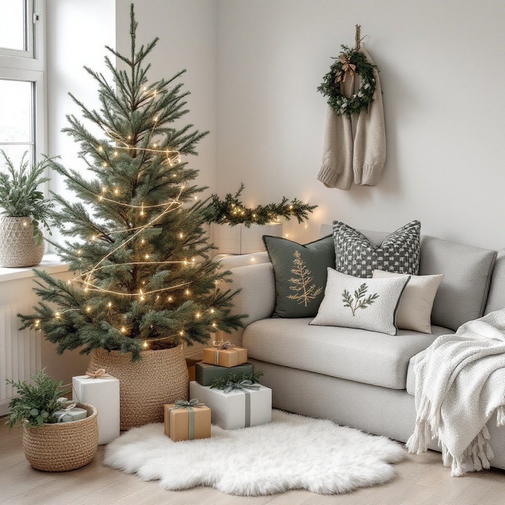  — Contemporary Christmas Interior Trends for 2024 -Scandinavian-Inspired Christmas Living Room. The natural simplicity and elegance of Nordic holiday decor. This space should feel serene and inviting, blending minimalism with warm, festive details.