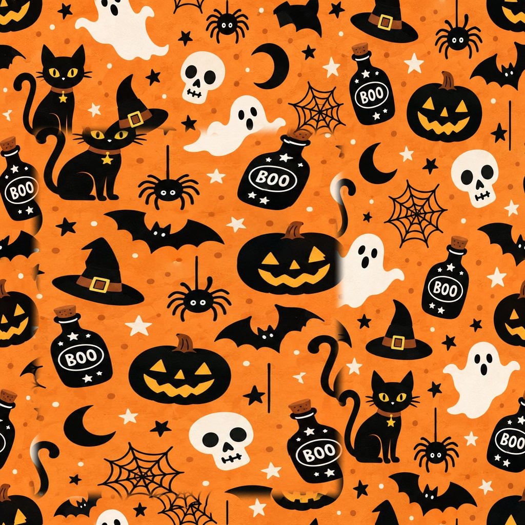 WPAY DROP0008- Seamless Halloween Patterns — Seamless Pattern Tile 08