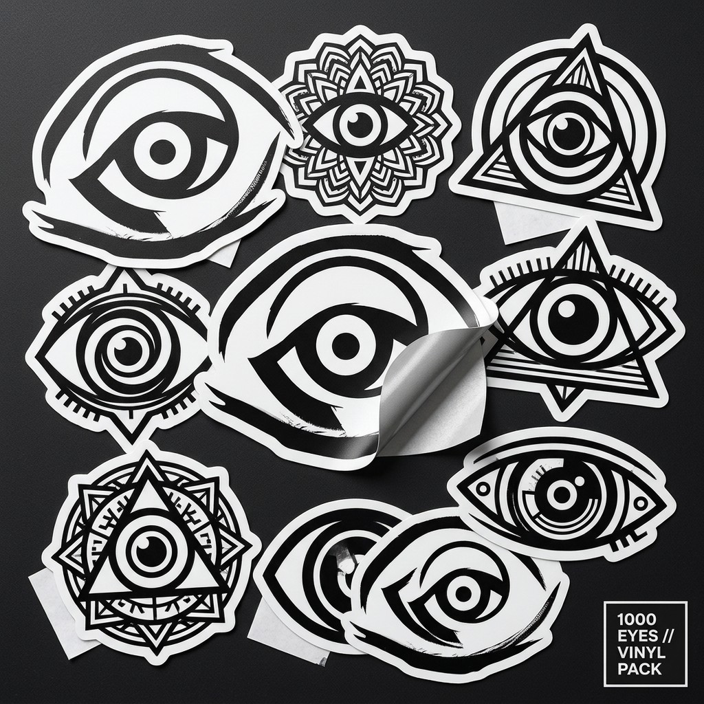 1000 Eyes — Weatherproof Vinyl Street Sticker Pack